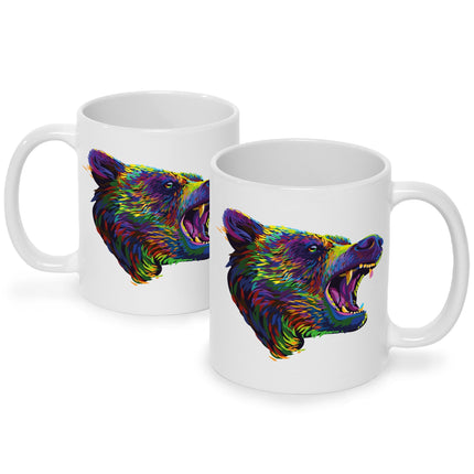 SEO. Bedruckte Tasse Bunter Bär - Weiß Linkreich