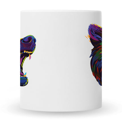 SEO. Bedruckte Tasse Bunter Bär - Weiß Linkreich
