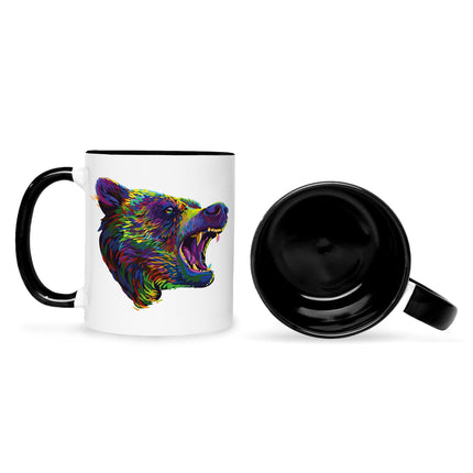 SEO. Bedruckte Tasse Bunter Bär - Schwarz & Weiß Linkreich