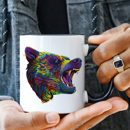 SEO. Bedruckte Tasse Bunter Bär - Weiß Linkreich