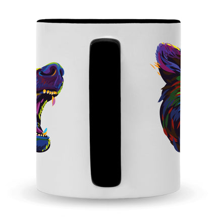 SEO. Bedruckte Tasse Bunter Bär - Schwarz & Weiß Linkreich