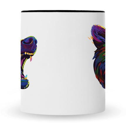 SEO. Bedruckte Tasse Bunter Bär - Schwarz & Weiß Linkreich