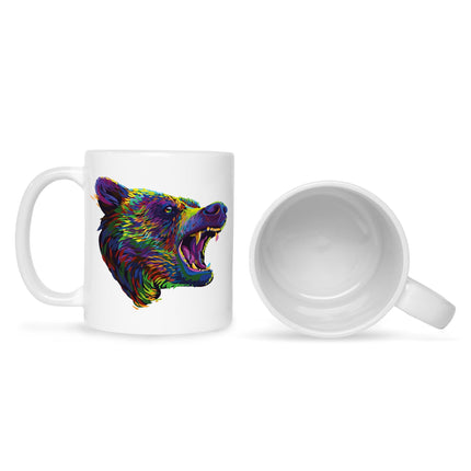 SEO. Bedruckte Tasse Bunter Bär - Weiß Linkreich
