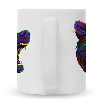 SEO. Bedruckte Tasse Bunter Bär - Weiß Linkreich