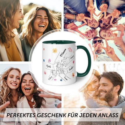SEO. Bedruckte Tasse - Hände halten Mama - Geschenk zum Muttertag - Rot Linkreich