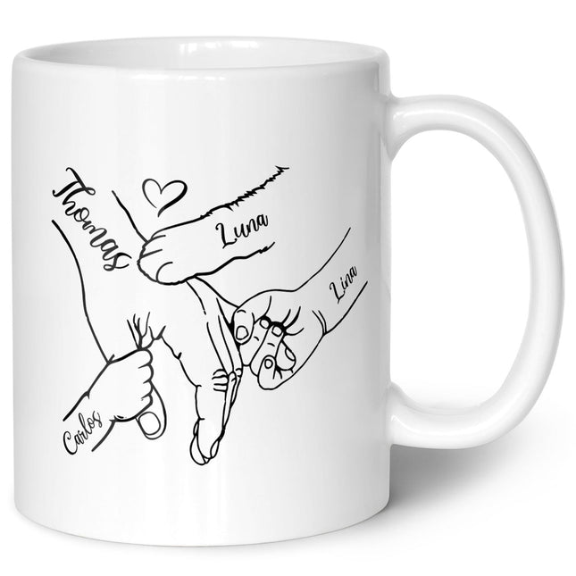 SEO. Bedruckte Tasse - Hände halten Papa Opa - Geschenk zum Vatertag - Weiß Linkreich