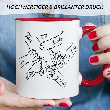 SEO. Bedruckte Tasse - Hände halten Papa Opa - Geschenk zum Vatertag - Weiß Linkreich