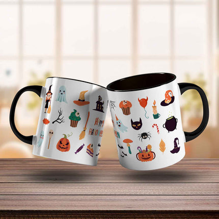 SEO. Bedruckte Tasse im Halloween Motive Design - Weiß Linkreich
