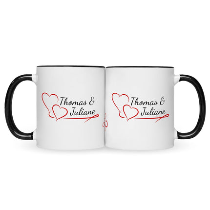 SEO. Bedruckte Tasse im Pärchen Design - Schwarz & Weiß Linkreich
