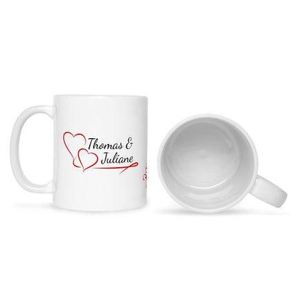 SEO. Bedruckte Tasse im Pärchen Design - Weiß Linkreich