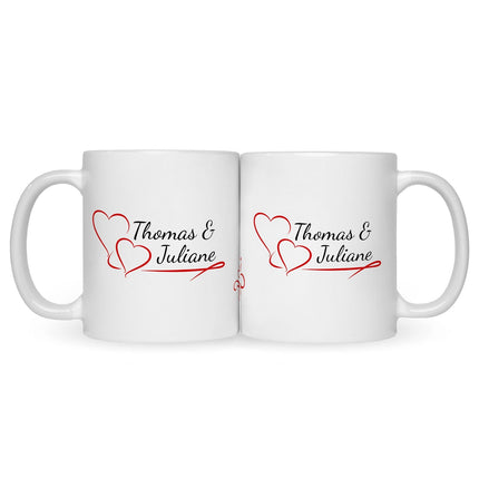 SEO. Bedruckte Tasse im Pärchen Design - Weiß Linkreich