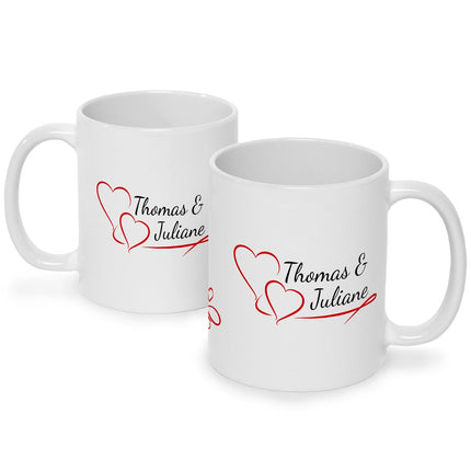 SEO. Bedruckte Tasse im Pärchen Design - Weiß Linkreich