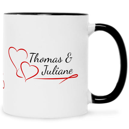 SEO. Bedruckte Tasse im Pärchen Design - Schwarz & Weiß Linkreich