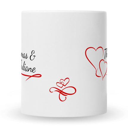 SEO. Bedruckte Tasse im Pärchen Design - Weiß Linkreich