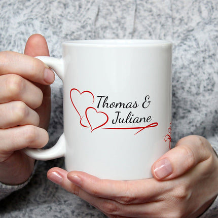 SEO. Bedruckte Tasse im Pärchen Design - Weiß Linkreich