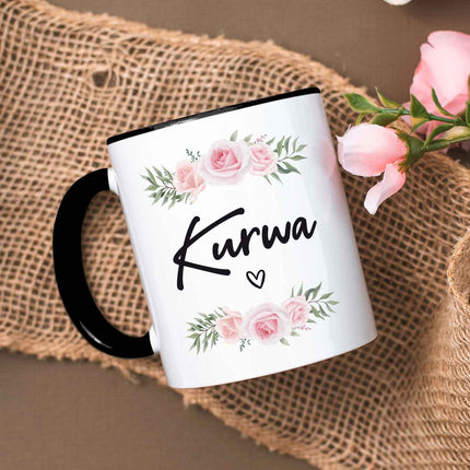 SEO. Bedruckte Tasse Kurwa - Weiß Linkreich