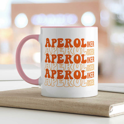 SEO. Bedruckte Tasse mit Aperol Spritz Motiv - Aperoliker - Aperol Geschenk für Frauen und Männer - Rosa Linkreich