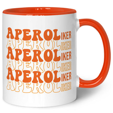 SEO. Bedruckte Tasse mit Aperol Spritz Motiv - Aperoliker - Aperol Geschenk für Frauen und Männer - Orange Linkreich