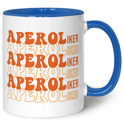 SEO. Bedruckte Tasse mit Aperol Spritz Motiv - Aperoliker - Aperol Geschenk für Frauen und Männer - Blau Linkreich