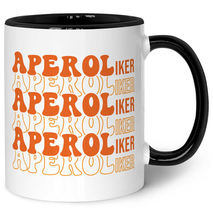 SEO. Bedruckte Tasse mit Aperol Spritz Motiv - Aperoliker - Aperol Geschenk für Frauen und Männer - Schwarz & Weiß Linkreich
