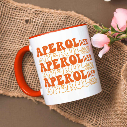 SEO. Bedruckte Tasse mit Aperol Spritz Motiv - Aperoliker - Aperol Geschenk für Frauen und Männer - Rosa Linkreich