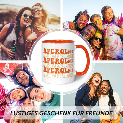 SEO. Bedruckte Tasse mit Aperol Spritz Motiv - Aperoliker - Aperol Geschenk für Frauen und Männer - Rosa Linkreich