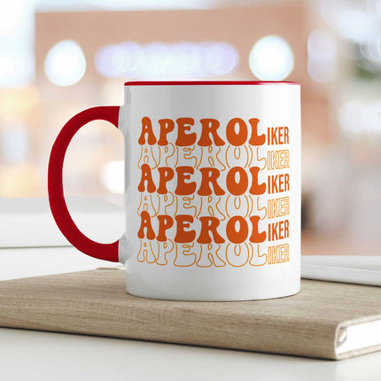 SEO. Bedruckte Tasse mit Aperol Spritz Motiv - Aperoliker - Aperol Geschenk für Frauen und Männer - Rot Linkreich