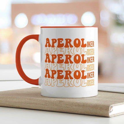 SEO. Bedruckte Tasse mit Aperol Spritz Motiv - Aperoliker - Aperol Geschenk für Frauen und Männer - Rosa Linkreich