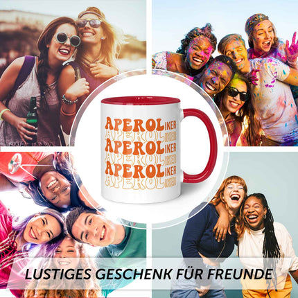 SEO. Bedruckte Tasse mit Aperol Spritz Motiv - Aperoliker - Aperol Geschenk für Frauen und Männer - Rot Linkreich