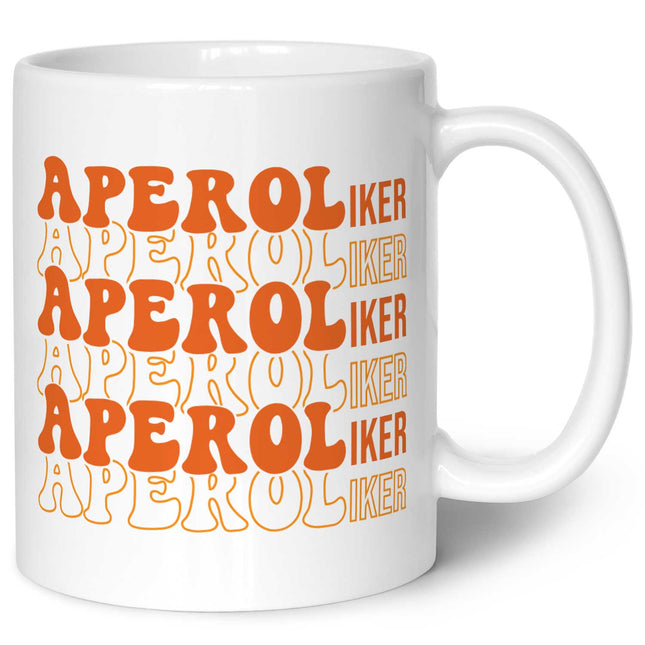 SEO. Bedruckte Tasse mit Aperol Spritz Motiv - Aperoliker - Aperol Geschenk für Frauen und Männer - Weiß Linkreich