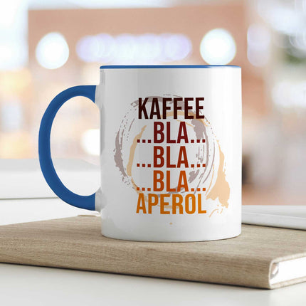 SEO. Bedruckte Tasse mit Aperol Spritz Motiv - Kaffee bla bla bla Aperol - Aperol Geschenk - Weiß Linkreich