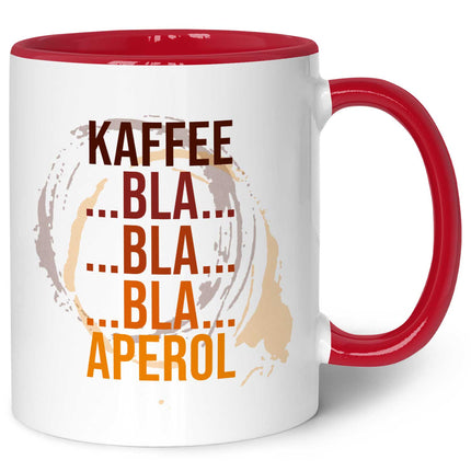 SEO. Bedruckte Tasse mit Aperol Spritz Motiv - Kaffee bla bla bla Aperol - Aperol Geschenk - Rot Linkreich