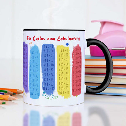 SEO. Bedruckte Tasse mit dem 1x1 - personalisiert mit Name - Weiß Linkreich