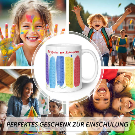 SEO. Bedruckte Tasse mit dem 1x1 - personalisiert mit Name - Weiß Linkreich