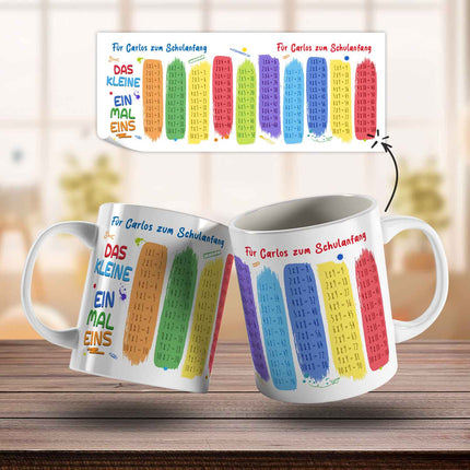 SEO. Bedruckte Tasse mit dem 1x1 - personalisiert mit Name - Weiß Linkreich