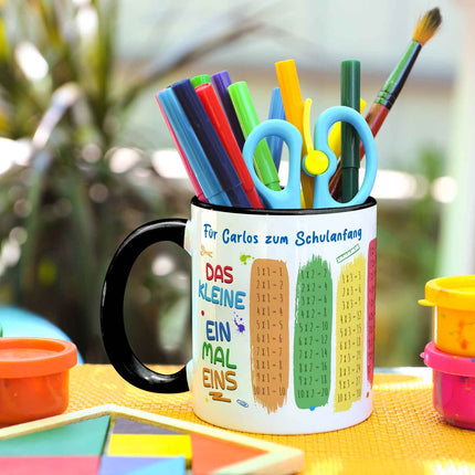 SEO. Bedruckte Tasse mit dem 1x1 - personalisiert mit Name - Schwarz & Weiß Linkreich