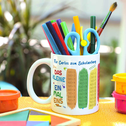 SEO. Bedruckte Tasse mit dem 1x1 - personalisiert mit Name - Weiß Linkreich