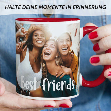 SEO. Bedruckte Tasse mit eigenem Foto - Orange Linkreich