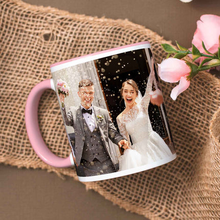 SEO. Bedruckte Tasse mit eigenem Foto - Weiß Linkreich