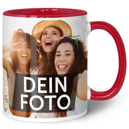 SEO. Bedruckte Tasse mit eigenem Foto - Rot Linkreich