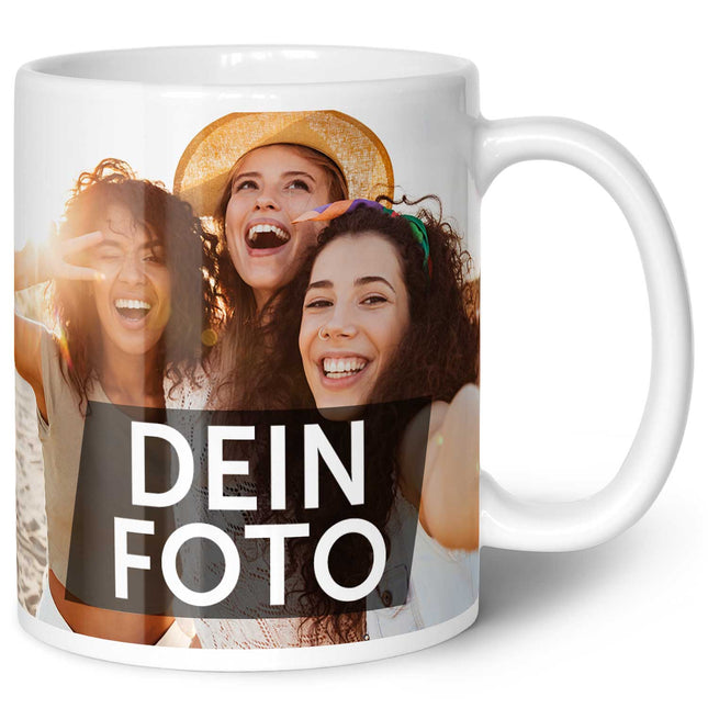SEO. Bedruckte Tasse mit eigenem Foto - Weiß Linkreich