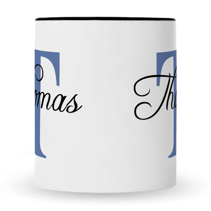 SEO. Bedruckte Tasse mit Initialen und Namen - Schwarz & Weiß Linkreich