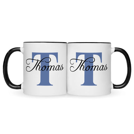 SEO. Bedruckte Tasse mit Initialen und Namen - Schwarz & Weiß Linkreich