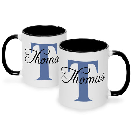 SEO. Bedruckte Tasse mit Initialen und Namen - Schwarz & Weiß Linkreich