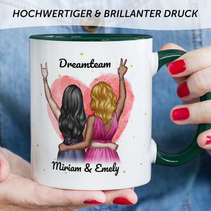 SEO. Bedruckte Tasse mit Konfiguration - Beste Freundin - Dunkelgrün Linkreich