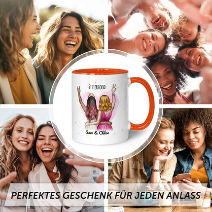 SEO. Bedruckte Tasse mit Konfiguration - Beste Freundin - Orange Linkreich