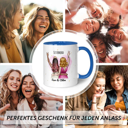SEO. Bedruckte Tasse mit Konfiguration - Beste Freundin - Blau Linkreich