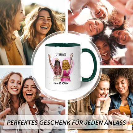 SEO. Bedruckte Tasse mit Konfiguration - Beste Freundin - Dunkelgrün Linkreich
