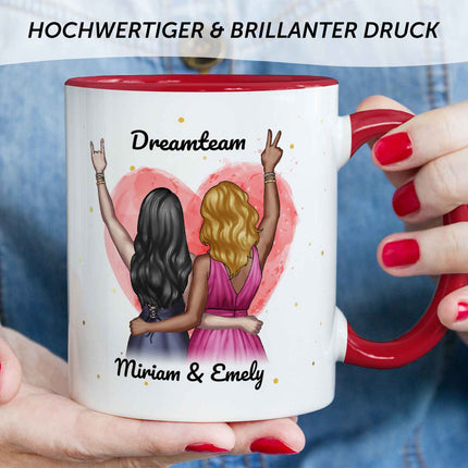 SEO. Bedruckte Tasse mit Konfiguration - Beste Freundin - Hellgrün Linkreich
