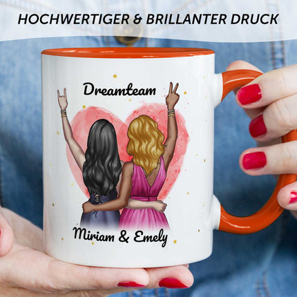 SEO. Bedruckte Tasse mit Konfiguration - Beste Freundin - Orange Linkreich